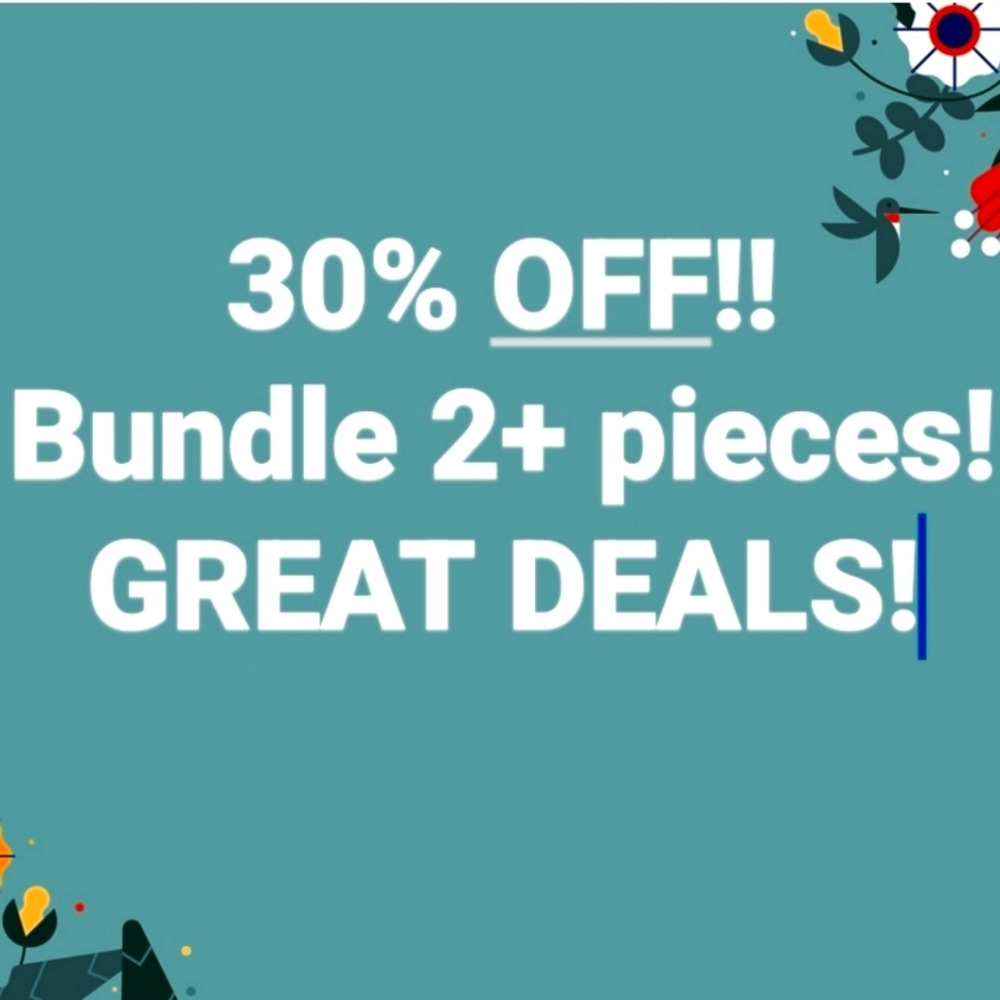 30% OFF WHEN YOU BUNDLE 2+ PIECES! FREE GIFT WITH BUNDLE PURCJASE! ! 😍